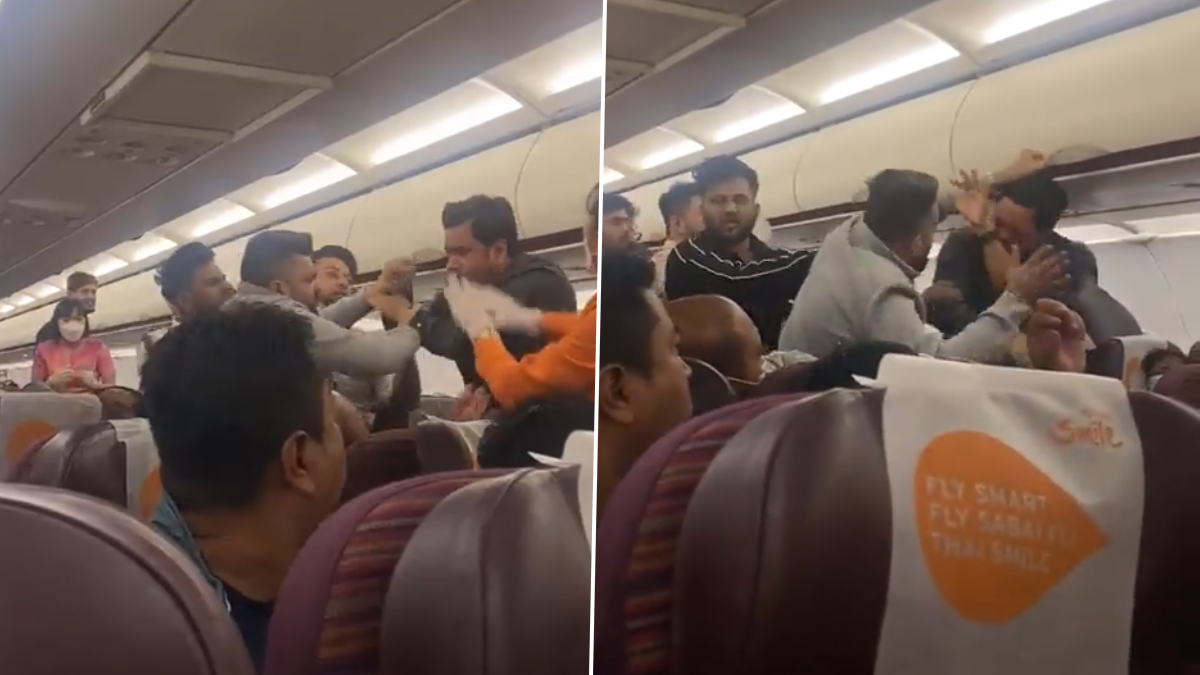 Fight On Thai Smile Airline Flight: उड़ती फ्लाइट में दे थप्पड़-दे घुसे, विमाने में दो यात्रियों के बीच मारपीट, देखिए वीडियो